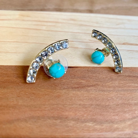 BaubleBar Jewelry - BaubleBar Rhinestone & Turquoise Earrings BaubleBar Jewelry - BaubleBar Rhinestone & Turquoise Earrings